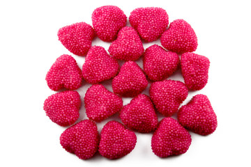 heart candies isolated on white background