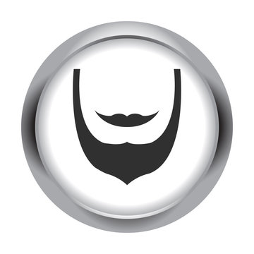 Beard wih mustaches icon on colorful round background
