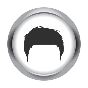 Man hair simple icon on colorful round background