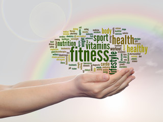 Conceptual fitness health word cloud