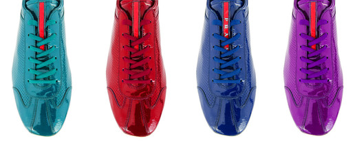 Set of sport shoes isolated on white