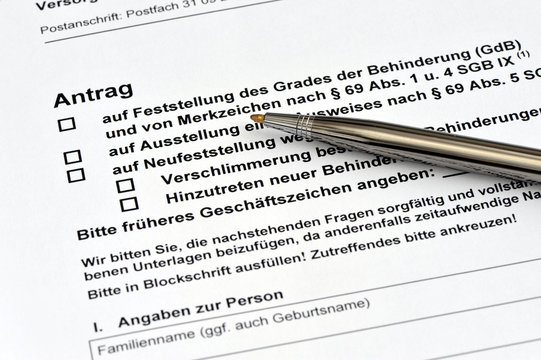 Behinderung, Behinderte, Antrag, Behinderungsgrad, Behindertenrecht,  Schwerbesch&auml;digte, Grad der Behinderung, Sozialrecht, SGB,