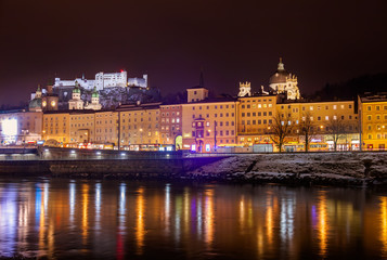 Salzburg Austria at night