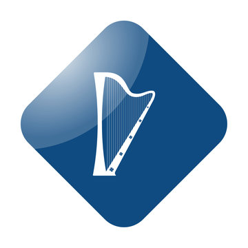 Irish harp symbol icon on colorful background