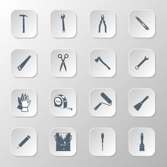 Set icons hand tools