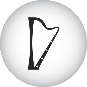 Irish harp symbol icon on colorful background