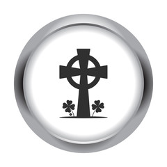 Obraz premium Celtic cross with clover simple icon on colorful background