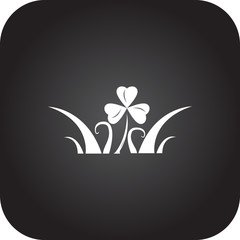 Clover leaf symbol icon on colorful background