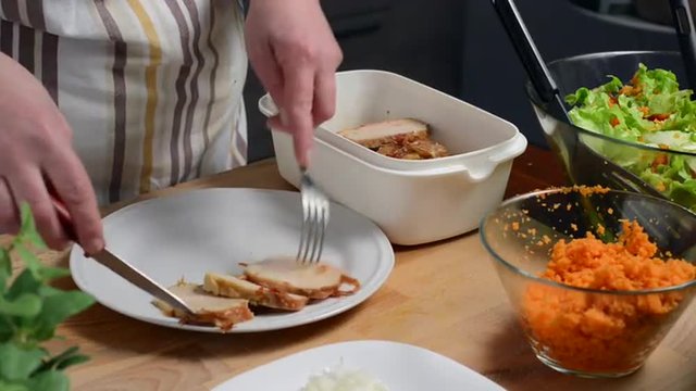 Roast turkey and cottage cheese preparation