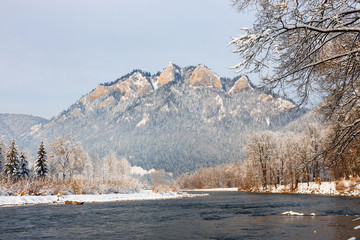 Obraz premium Winter Landscape In Pieniny Mountains, Poland