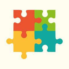 puzzles, flat puzzles, logo, puzzle design, puzzle concept
