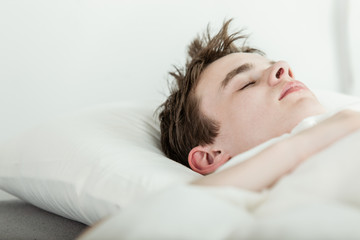 Young boy enjoying a relaxing sleep