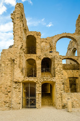 Ruins of an old castle in south of Italy