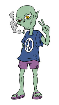 alien smoking
