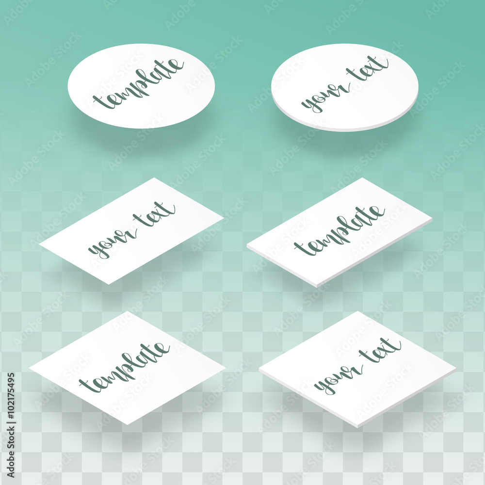 Poster isometric flat and realistic card template for design presentations. corporate identity for branding