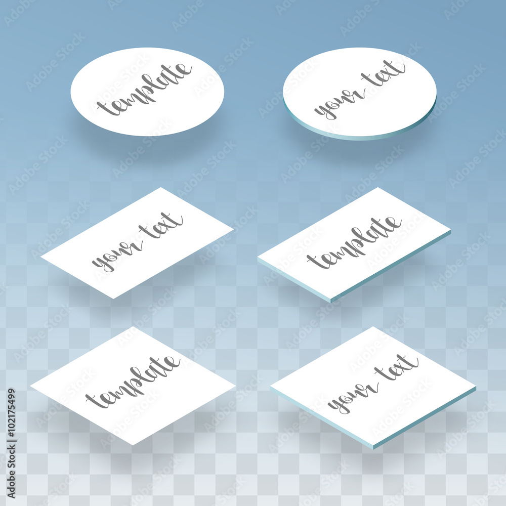 Poster isometric flat and realistic card template for design presentations. corporate identity for branding