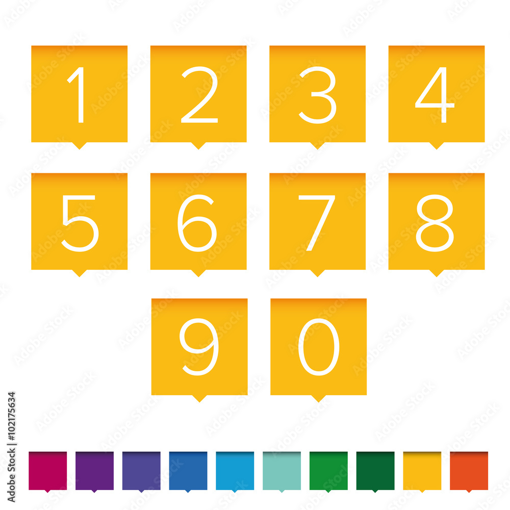 Poster number set vector pointer
