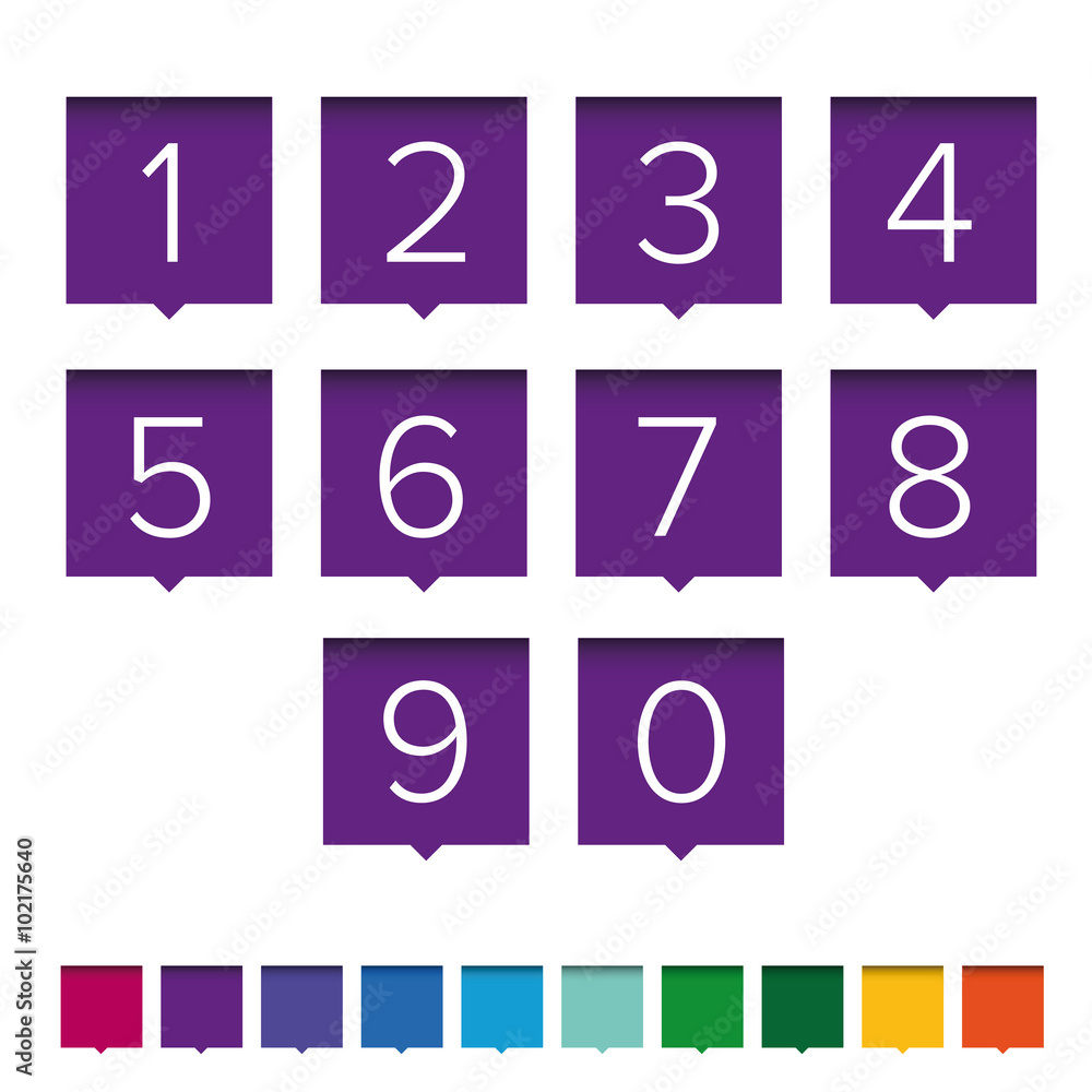Poster number set vector pointer