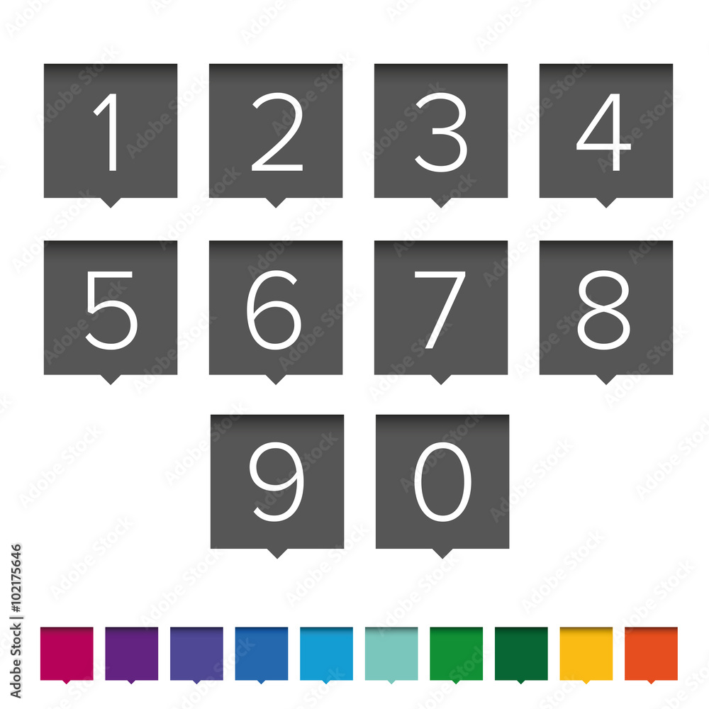 Poster number set vector pointer