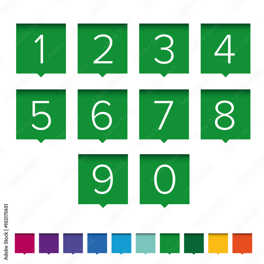 Poster number set vector pointer