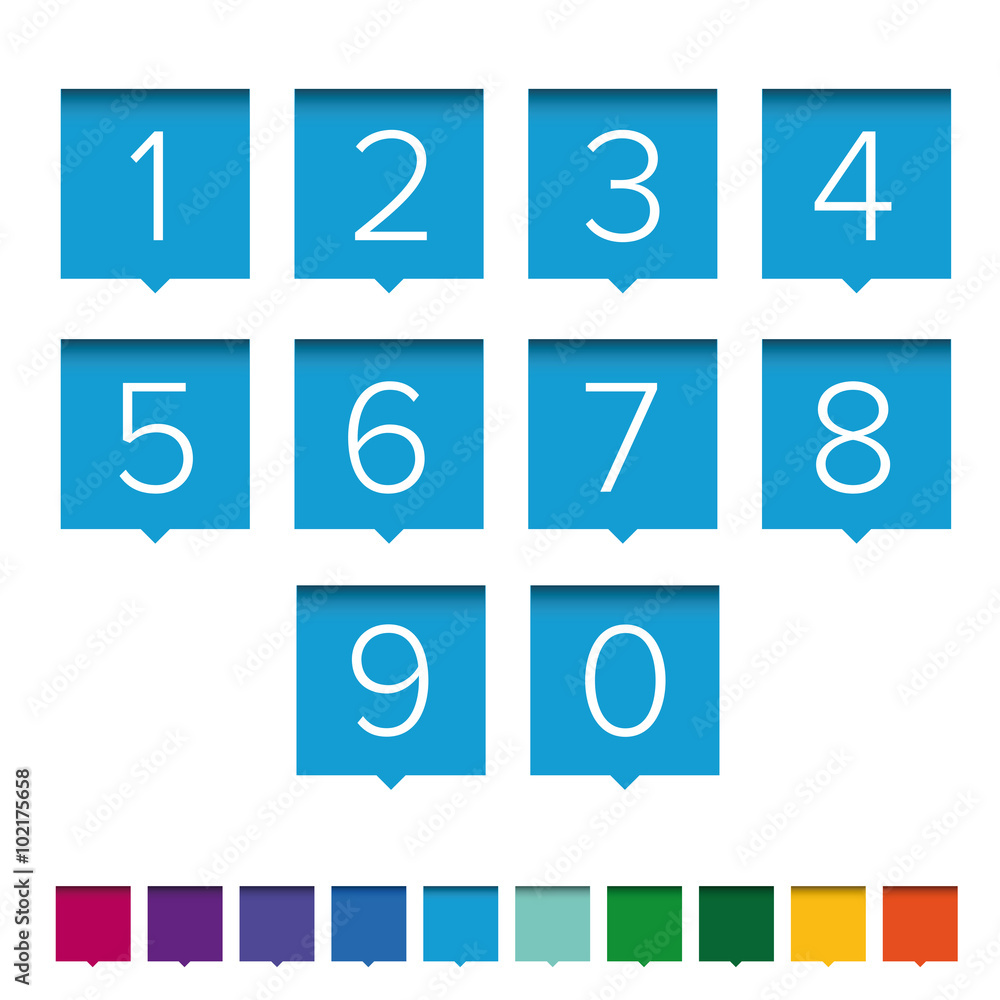 Poster number set vector pointer