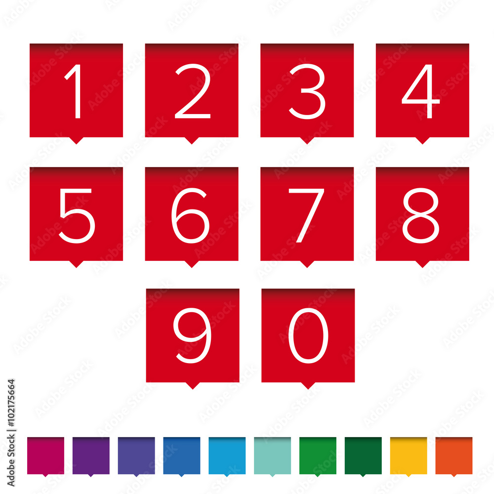 Poster number set vector pointer