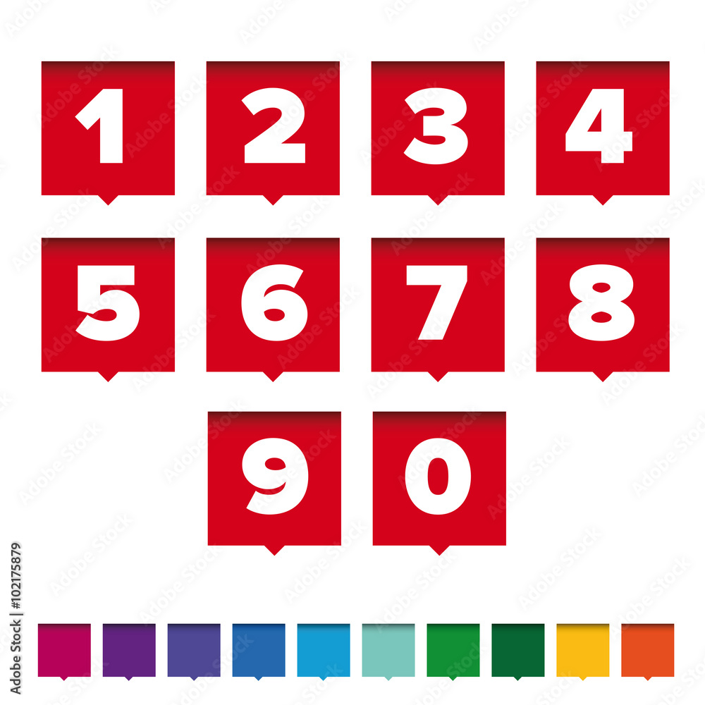 Poster number set vector pointer