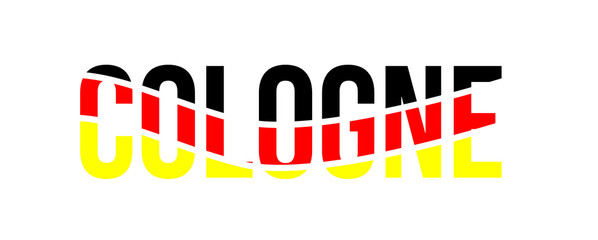 Cologne typo flag vector