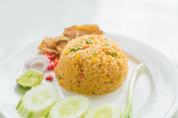 Fried Rice with Crispy Gourami Fish