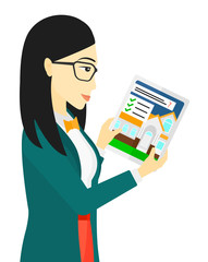 Woman looking for house.