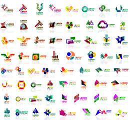 Mega set of geometrical abstract logos