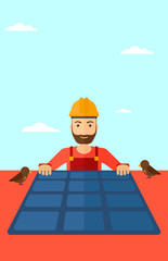 Constructor with solar panel.