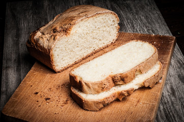 Sliced loaf homemade bread cutting board