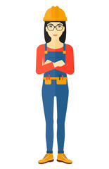 Friendly builder with arms crossed.