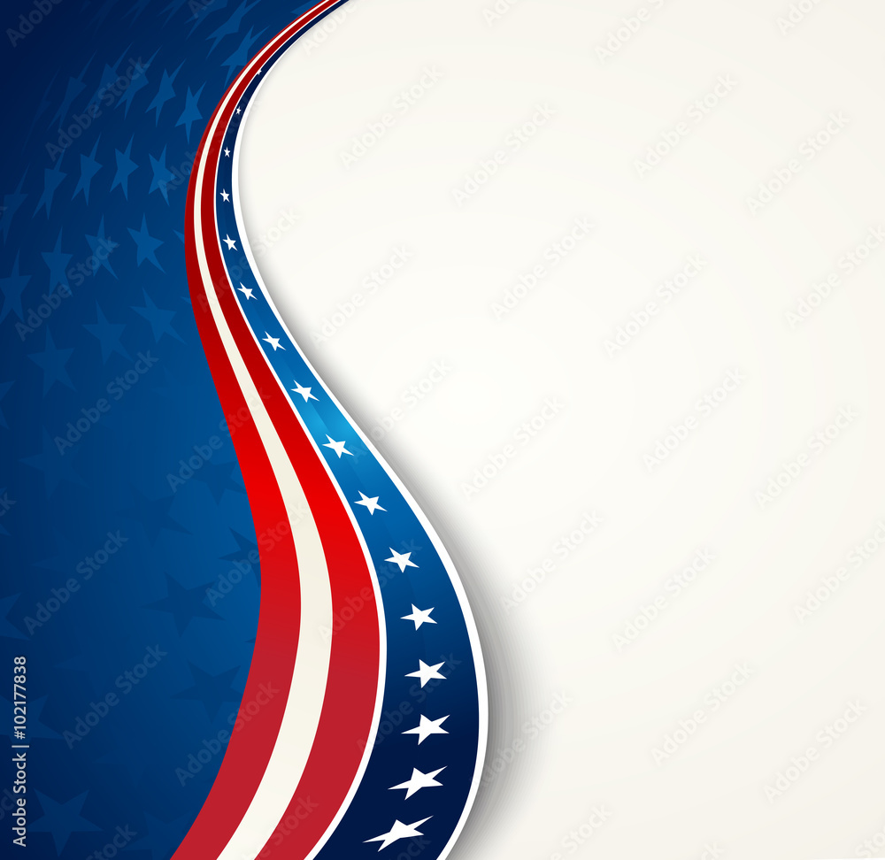 Wall mural american flag, vector patriotic background