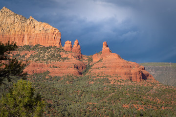Ominous Storm over cliffs in Sedona, Arizona.