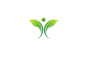 green leaf human logo