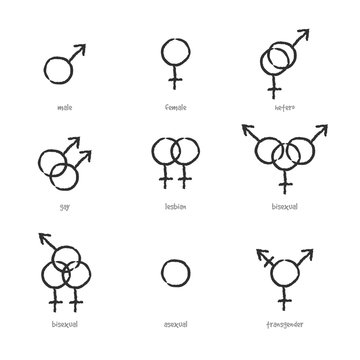 Icons gender black and white