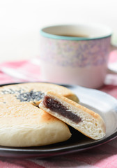 bread and coffee cup