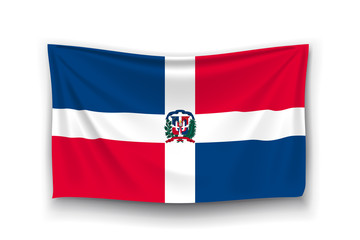 flag of dominican - obrazy, fototapety, plakaty