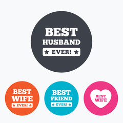 Best wife, husband and friend icons.