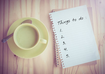 Things To Do List on paper