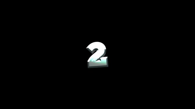 3D number countdown timer animation from 5 to 0 with lightning thunderbolt electric strike used for introduction or title presentation in 4k ultra HD video quality