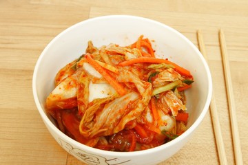 Closed-up Korean Gimchi ,made by vedgetable and ginger