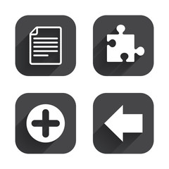 Fototapeta premium Plus circle and puzzle signs. File, arrow.