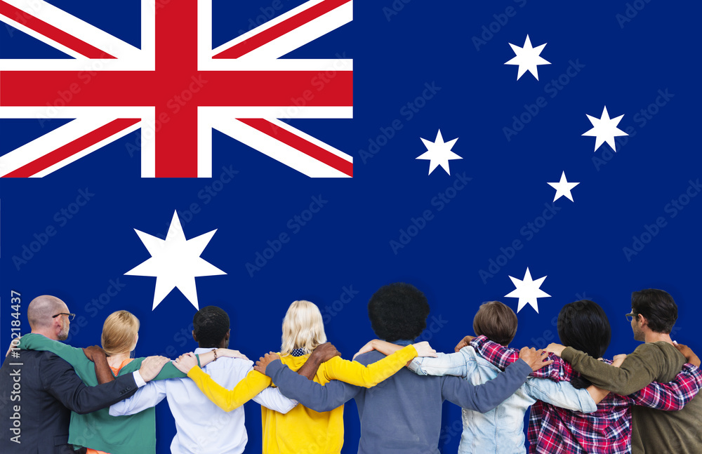 Wall mural australia flag country nationality liberty concept - Wall murals