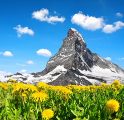 Views of the mountain Matterhorn in Pennine Alps, Switzerland