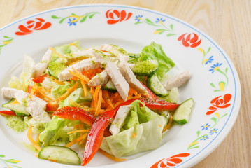 salad with ham