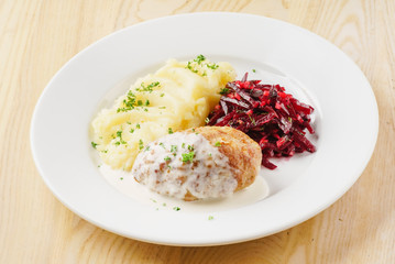 cutlet with mashed potato