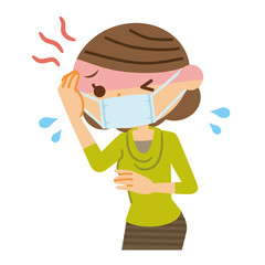 高熱を出す中年女性